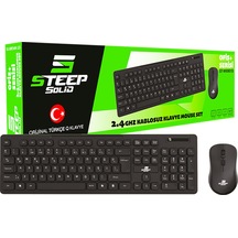 Steep Solid  ST-WKM01S Standart Kablosuz Q Klavye + Optik Mouse