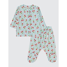 Civil Baby Kız Bebek Pijama Takımı 1-6 Ay Mavi Mavi