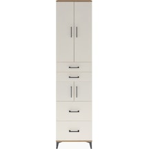 Arges Dolap 4 Raflı 4 Çekmeceli 4 Kapaklı 60x30x243 Çam-aytaşı Çam