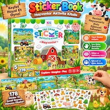 Sticker Book Animals Hayvanlar Aktivite Kitabı 5 Sahne 178 Sticker Çocuklar İçin Çıkartma Kitabı