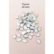 Tedar Oya Abiye Bileklik Kolye Pleksi Metalik Plastik Pul Gümüş Renk 8 Gram 60 Adet - Bnc504 Najmaddin (No:1) 8.5Cm X 10.5 Cm