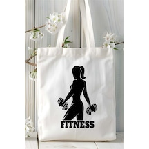 Art Hediye Fitness Baskılı Bez Çanta Kişiye Özel Model 13 Çok Renkli