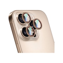 Iphone Uyumlu 16 Pro Caseworld Karbon Fiber Serisi Anti Reflective Kamera Lens Koruyucu Gold-kırmızı