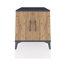 Kronos Komodin 2 Raflı 2 Kapaklı 60x59x64 Antrasit-çam Antrasit