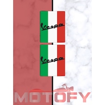 Vespa 3d Damla Logo 2 Li Sticker Kırmızı Beyaz Yeşil