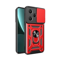 Newface - 440 - Xiaomi Redmi Note 13 Pro Plus Kılıf Pars Lens Yüzüklü Silikon - Edntrend - - Kırmızı