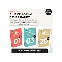 Bigibuddy WordsBuddy Çocuklar İçin Türkçe İngilizce Aile ve Sosyal Çevre Paketi 90 Kart 3'lü Set (Cihaz Hariç)