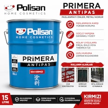 Polisan Primera Antipas Kırmızı Metal Yüzeylerde Paslanmayı Önler 15 Litre