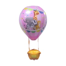22 İnç Pembe Renk Safari Uçan Balon Temalı Folyo Balon 88-28 Cm Pembe