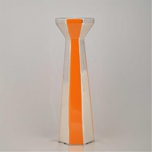 Vitale Seramik Turuncu Gümüş Mumluk 10 10 31 Cm Renkli