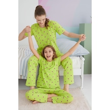 Siyah İnci Pamuklu Örme Pijama Takım 24117032 Çok Renkli