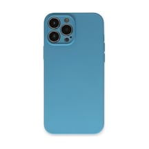 Apple iPhone Uyumlu 13 Pro Kılıf Nano İçi Kadife Silikon - Mavi İtdark9418