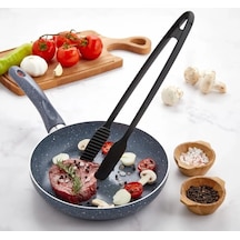 Maşa - 220 Dereceye Kadar Dayanıklı Yanmaz - Yapışmaz Plastik Izgara Maşası 30 Cm 0029