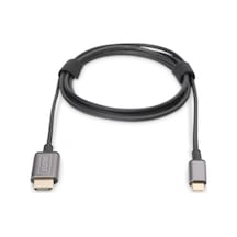 Digitus Usb-c &lt -&gt Hdmı Görüntü Adaptör Kablosu, Uhd 4k/30hz, 1.8 Metre, Siyah Renk, Metal Gövde&lt Br&gt Digitus Usb-c &lt -&gt Hdmı Video Adap