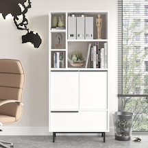 Robin Home Lidya Ofis Klasör Dolabı Kitaplık 3 Kapaklı Metal Ayak