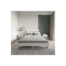 Lotus X New Firuze Model Beyaz Renk Ahşap Karyola-12 90 x 190