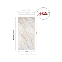 30x60 Cm Kendinden Yapışkanlı Duvar,banyo,tezgah Arası Bej Mermer Desen -24 Adet 30 X 60 Cm