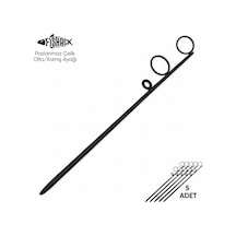 Olta Kamış Ayağı - Paslanmaz Çelik - Fishack - Siyah - 5'li