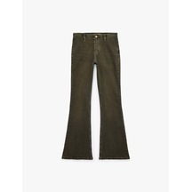 Koton Normal Bel Düğmeli Dar Kesim Pamuklu İspanyol Paça Denim Pantolon - Flare Jeans Ovd 7wal40265md