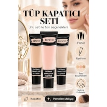 3 Lü Derma Porselen Makyaj Tüp Kapatıcı Seti Çok Renkli