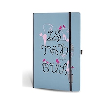 Le Color İstanbul Mini Defter Çizgili Lastikli Tipogarfi 124-Pembe