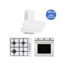 Eminçelik Ve AFM Tech Bıond FM7601 - 31 221 - FM3301W Beyaz 3'lü Ankastre Set