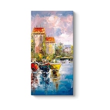 İspanya Kıyıları Manzara Tablosu 30 X 60 7/8 Yaş