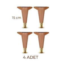 15 Cm Plastik Mobilya Ayağı 4 Lü Set Kanepe Koltuk Baza Dolap Ayağı Kahverengi