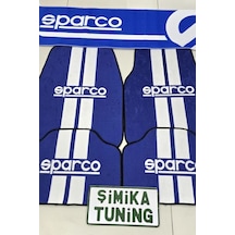 Sparco Mavi Kaymaz Taban Dekoratif Oto Halı Paspas Ve Torpido Havlusu Göğüs Halısı Üniversal