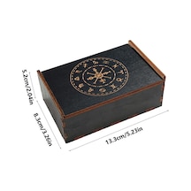 Tarot Kartı Kutusu Vintage Ahşap Biblo Kutusu Mücevher Kutusu C