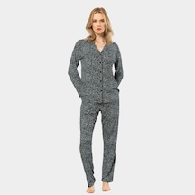 Türen Çiçek Desenli Uzun Kollu Gömlek Yaka Pijama Takımı 3379/yeşil 001 Türen Çiçek Desenli Uzun Kollu Gömlek Yaka Pijama Takımı 3379/yeşil 001