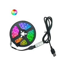 Led Şerit Işıklar Rgb 2835 Dekorasyon 3 Tuşlu Kontrol Usb Kablosu Esnek Lamba Bant Diyot Dc5v Şerit Aydınlatma 20m