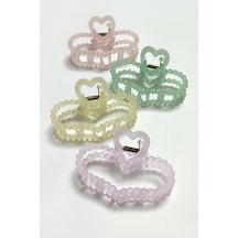 Kalp Renkli Mandal Toka 9 Cm Pembe