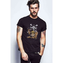 One Piece Baskılı Siyah Erkek Tshirt (528835013)