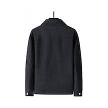 Moda Yönetici Dikey Çizgili Sıcak Kalın Erkek Ceketi Bej