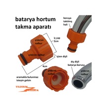 Batarya Hortum Bağlama Aparatı Plastik İçten Dişli Musluk Hortum