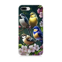 Apple Uyumlu iPhone 7 Plus Silikon Kılıf Mavi Sarı Ve Siyah Başlı Kuşlar