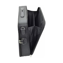 Şifreli Kasalı Vegan Deri Evrak Ve Laptop Çantası 17 İnç Siyah