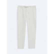 Kip Bej Çizgili Dokuma Jogging Fit Casual Pantolon Bej