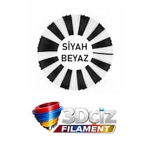 Pla 3d Kalem Filament Pla Siyah - Beyaz Renk 10 X 2 Metre 20 Metre Pla Filament