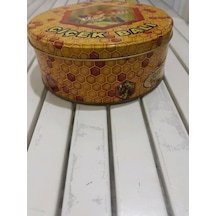 3 Kg Yuvarlak Bal Tenekesi Desenli 4 Adet
