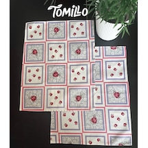 Tomillo Çiçek Desenli Beslenme Örtüsü - Mor