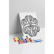 Düğüm Desenli Mandala Tuval Boyama Seti 40x50 Cm