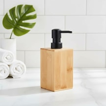 Bambu Sıvı Sabunluk Ahşap El Sabunu, Losyon Ve Şampuan Dispenseri Modern Banyo, Mutfak Ve L Doğal Renk
