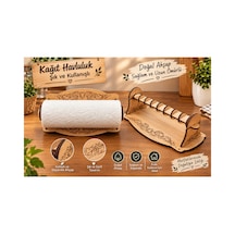 Desenli Ahşap Kağıt Havluluk Standı Lazer Kazıma Dekoratif Mutfak Havlu Tutucu 28 X 18 Cm Diğer