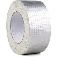Güncelçarşı 5cm X 5 Mt Yüksek Sıcaklık Dayanan Su Geçirmez Alüminyum Folyo Çamur Bant, Çatı Duvar Çatlak Onarıcı Yalıtım, 5 Metre, Boru Yalıtımı, Yalıtım