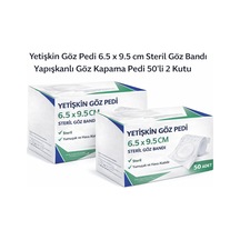 Yetişkin Göz Pedi 6.5 X 9.5 Cm Steril Yapışkanlı Göz Bandı 50 Li 2 Kutu Göz Kapama Pedi