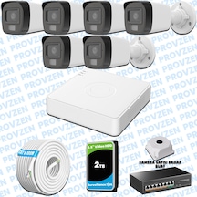 Provzen Hikvision 6 Lı İp 4mp Güvenlik Kamerası Seti Colorvu Mikrofonlu Olay Anında Bildirim