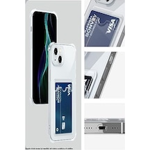 Galaxy S21 Fe Kapak Kamera Korumalı Kartlıklı Darbe Emici Özellikli Şeffaf Silikon Kılıf 6998