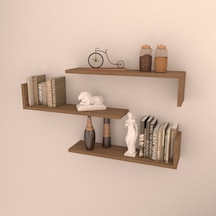 Rafkestir 3 Lü L Raf Set ( 60 Cm ) Kafkas Meşe ( Mat )